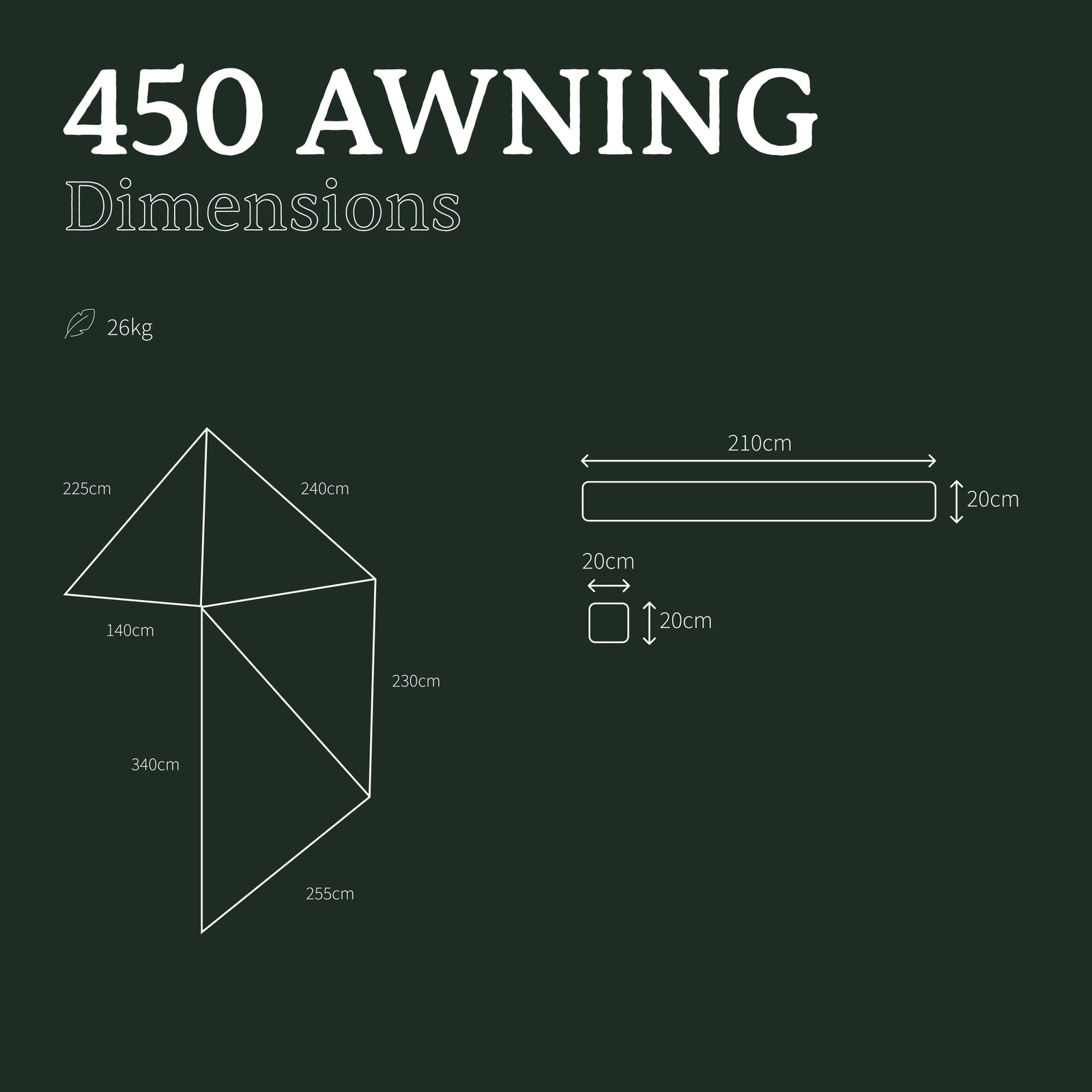 Tenda da sole autoportante 450