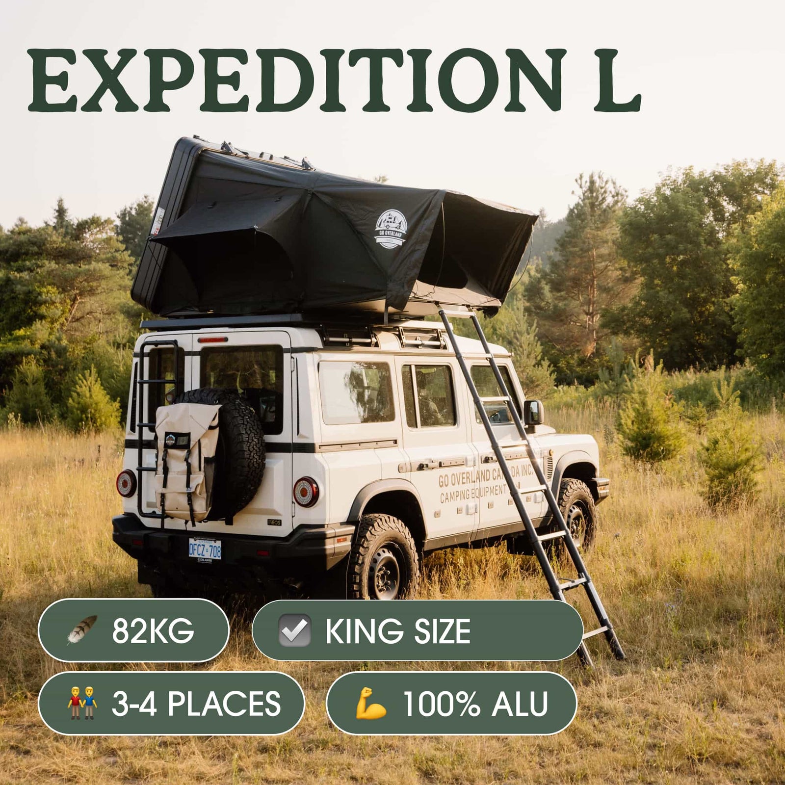 Tente de toit aluminium Expedition L : 3-4 places