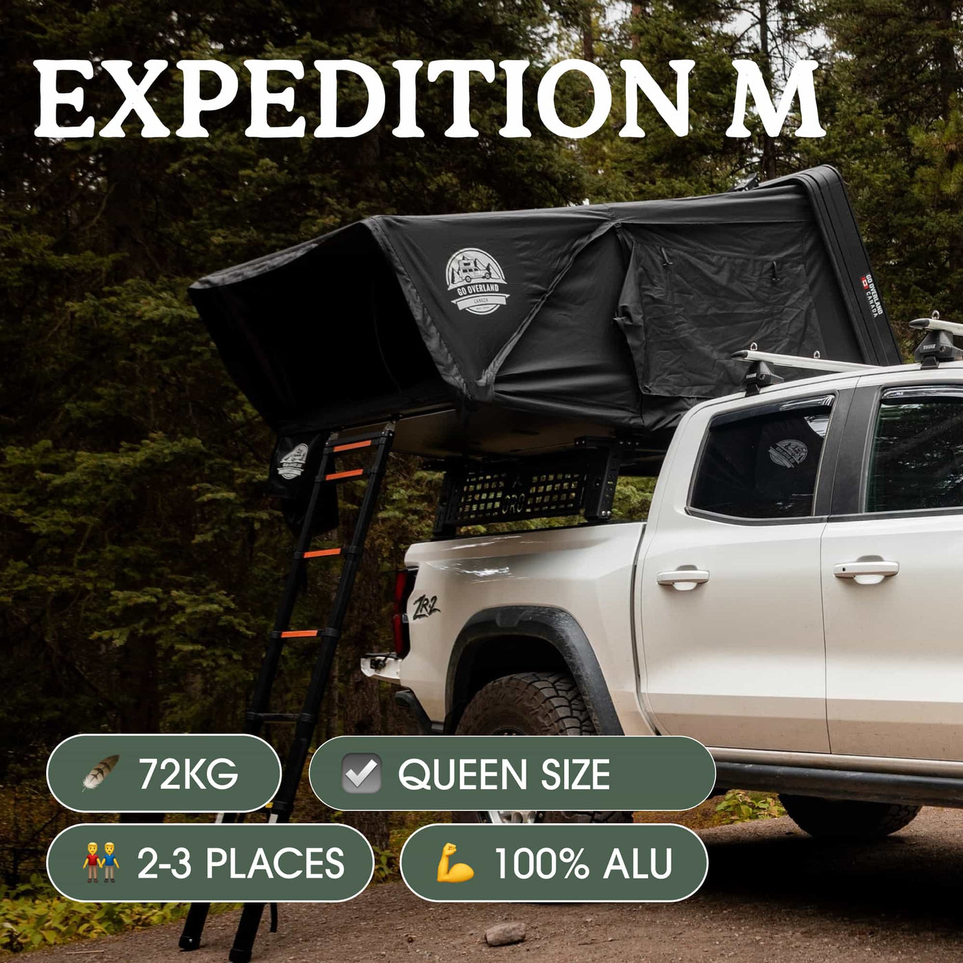 Tente de toit aluminium Expedition M : 2-3 places