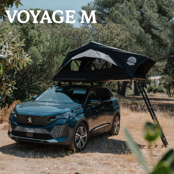 suv zelt Hybrid-Dachzelt Voyage M: kompakt, für kleine SUVs Color:Black (Thunder) AZOR Vintage Analog Delay activity-snow